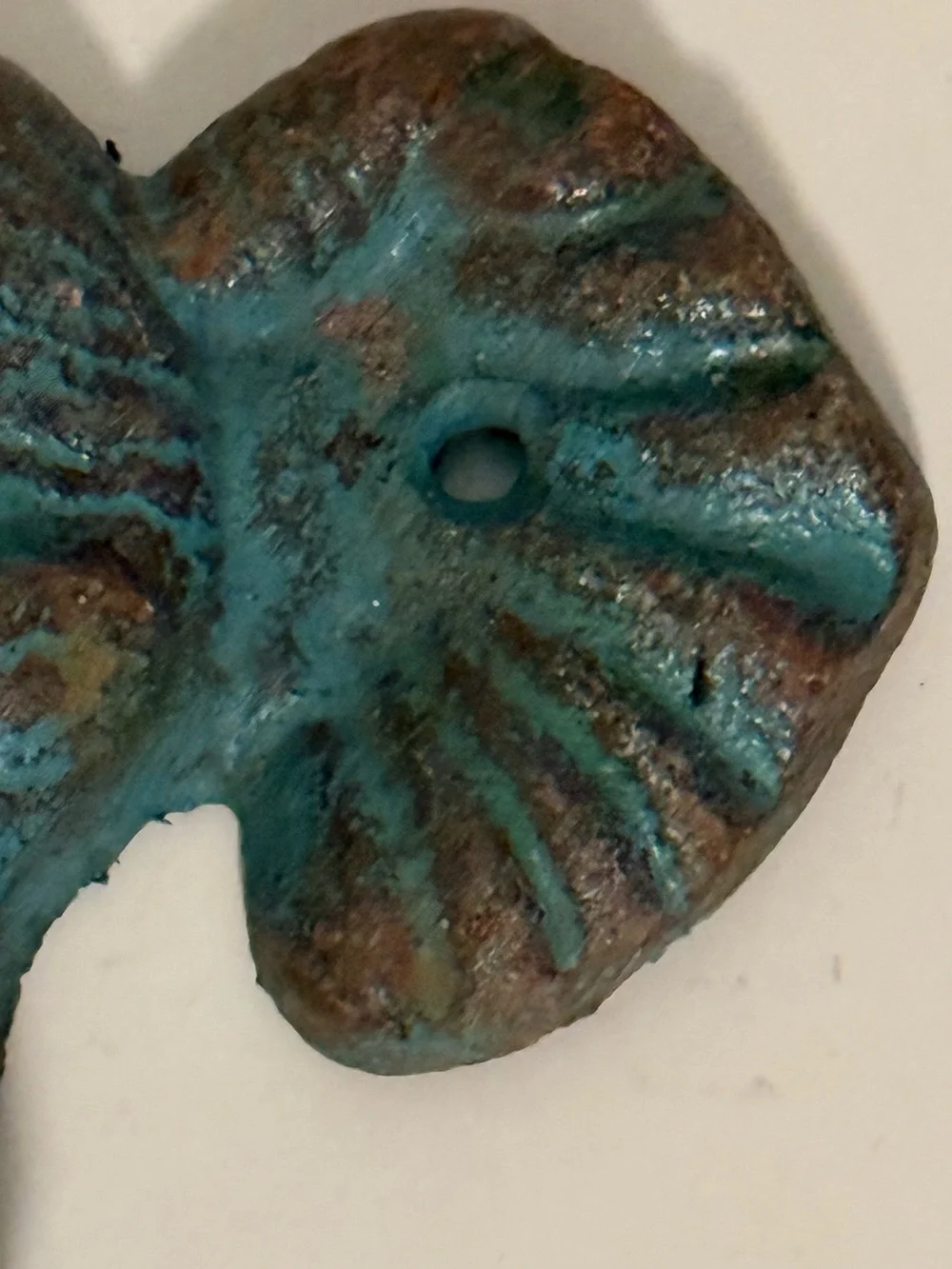 Turquoise Patina Elephant Cast Iron Wall Hook - Decorative Home Wall Decor